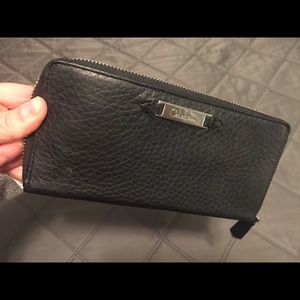 Cole Haan Black Pebbled Leather Wallet NWOT